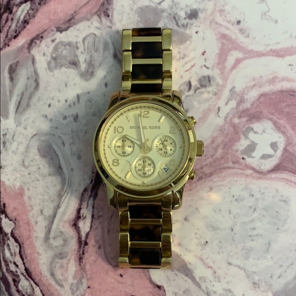 Tortoise and Gold Michael Kors Watch